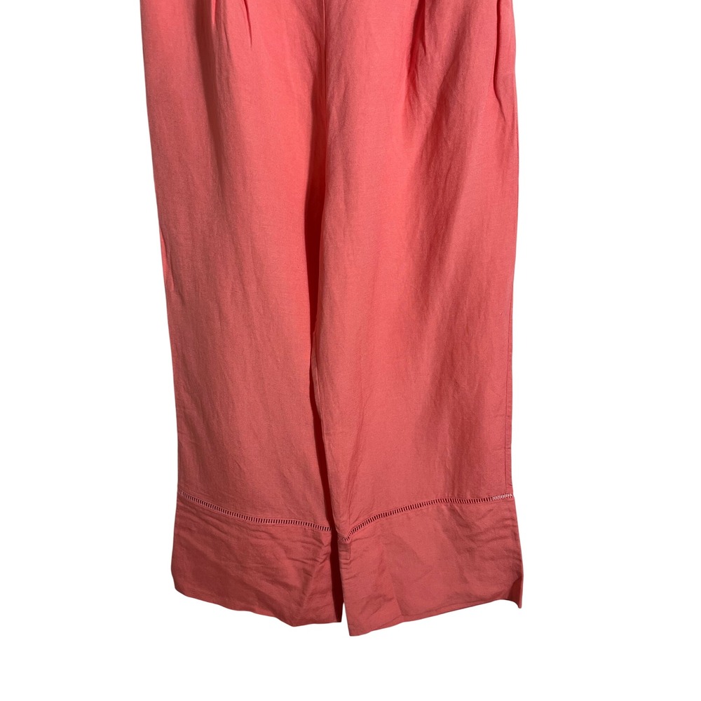 CULT GAIA High Waist Linen Cropped Wide Leg Pant in Magnolia - Picture 6 of 12